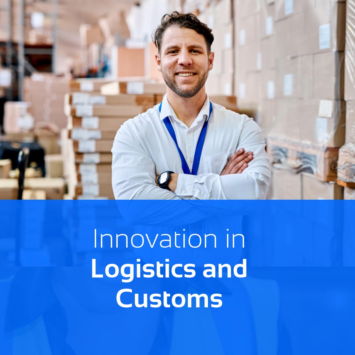 Logistics manager with crossed arms, representing the innovation in logistics and customs services provided by Del Bravo