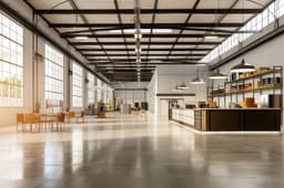 Modern and empty interior space in an industrial facility, reflecting Del Bravo's adaptable and well-maintained infrastructure