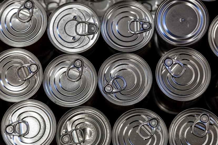 Top view of canned goods, highlighting Del Bravo's ability to efficiently manage and distribute packaged products