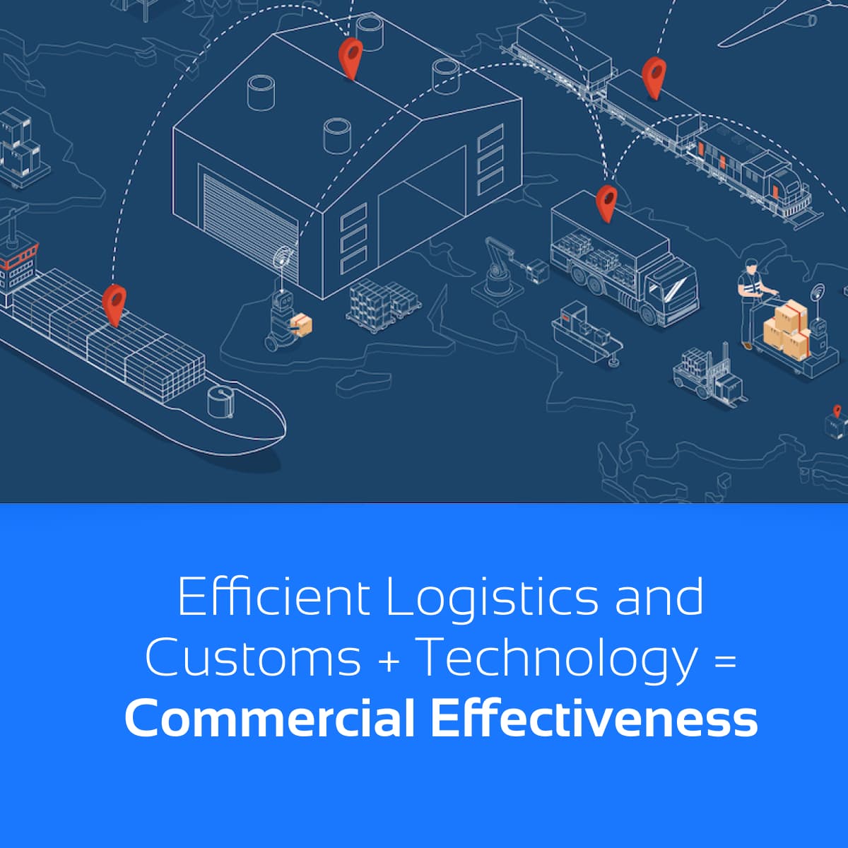 Graphic showing an optimized supply chain with the assistance of Del Bravo